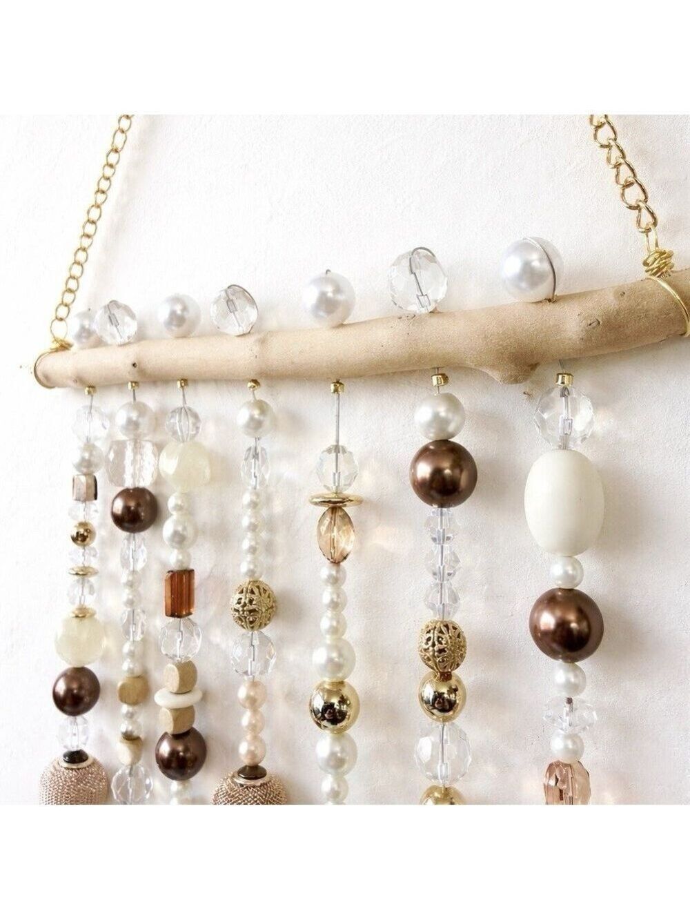 Hollywood Glam Wind Chime Suncatcher Driftwood 19 Crystals - Picture 3 of 6